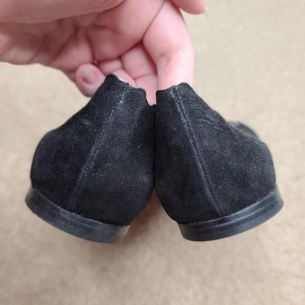 Chloé Lauren Scalloped Black Suede Ballet Flats Size 36 - Picture 7 of 10